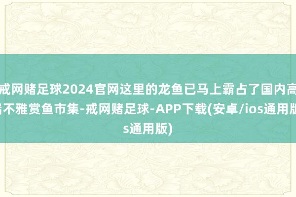 戒网赌足球2024官网这里的龙鱼已马上霸占了国内高端不雅赏鱼市集-戒网赌足球-APP下载(安卓/ios通用版)