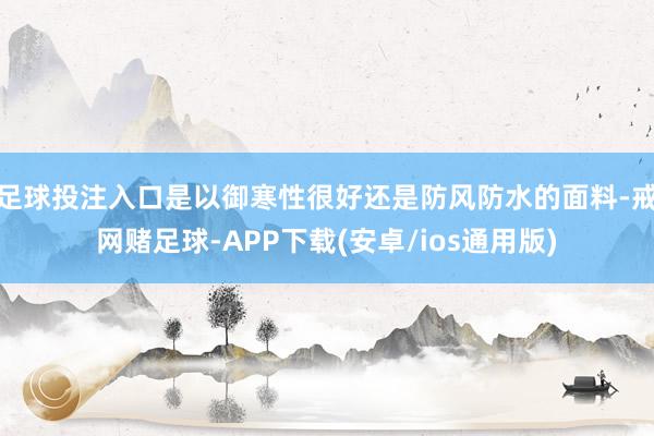 足球投注入口是以御寒性很好还是防风防水的面料-戒网赌足球-APP下载(安卓/ios通用版)