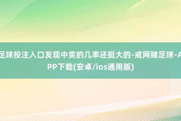 足球投注入口发现中奖的几率还挺大的-戒网赌足球-APP下载(安卓/ios通用版)
