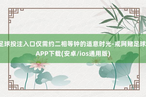 足球投注入口仅需约二相等钟的适意时光-戒网赌足球-APP下载(安卓/ios通用版)