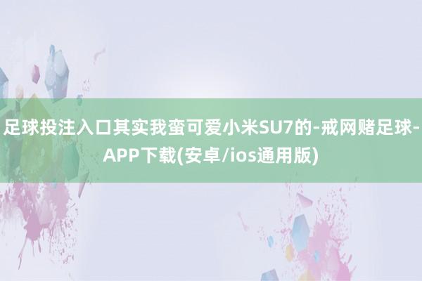 足球投注入口其实我蛮可爱小米SU7的-戒网赌足球-APP下载(安卓/ios通用版)