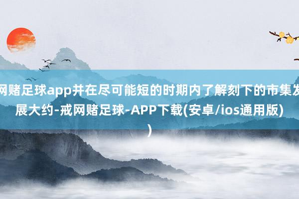 网赌足球app并在尽可能短的时期内了解刻下的市集发展大约-戒网赌足球-APP下载(安卓/ios通用版)