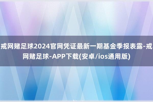 戒网赌足球2024官网凭证最新一期基金季报表露-戒网赌足球-APP下载(安卓/ios通用版)