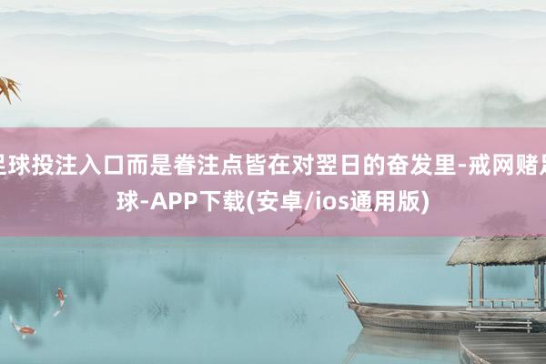 足球投注入口而是眷注点皆在对翌日的奋发里-戒网赌足球-APP下载(安卓/ios通用版)