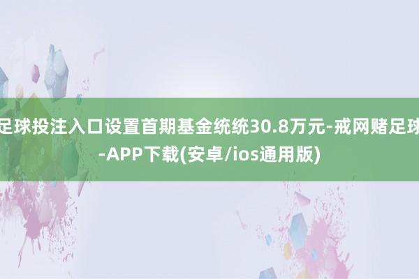 足球投注入口设置首期基金统统30.8万元-戒网赌足球-APP下载(安卓/ios通用版)