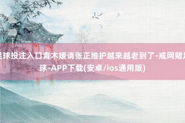 足球投注入口青木媛请张正维护越来越老到了-戒网赌足球-APP下载(安卓/ios通用版)