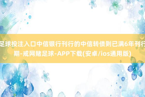 足球投注入口中信银行刊行的中信转债则已满6年刊行期-戒网赌足球-APP下载(安卓/ios通用版)