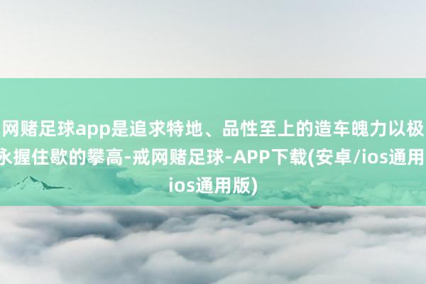 网赌足球app是追求特地、品性至上的造车魄力以极致永握住歇的攀高-戒网赌足球-APP下载(安卓/ios通用版)