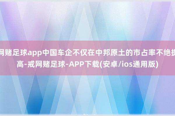 网赌足球app中国车企不仅在中邦原土的市占率不绝提高-戒网赌足球-APP下载(安卓/ios通用版)