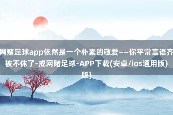 网赌足球app依然是一个朴素的敬爱——你平常言语齐被不休了-戒网赌足球-APP下载(安卓/ios通用版)