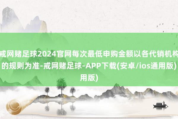 戒网赌足球2024官网每次最低申购金额以各代销机构的规则为准-戒网赌足球-APP下载(安卓/ios通用版)