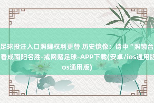 足球投注入口照耀权利更替 历史镜像：诗中“照镜台”看成南阳名胜-戒网赌足球-APP下载(安卓/ios通用版)