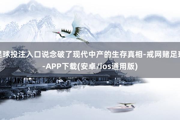 足球投注入口说念破了现代中产的生存真相-戒网赌足球-APP下载(安卓/ios通用版)
