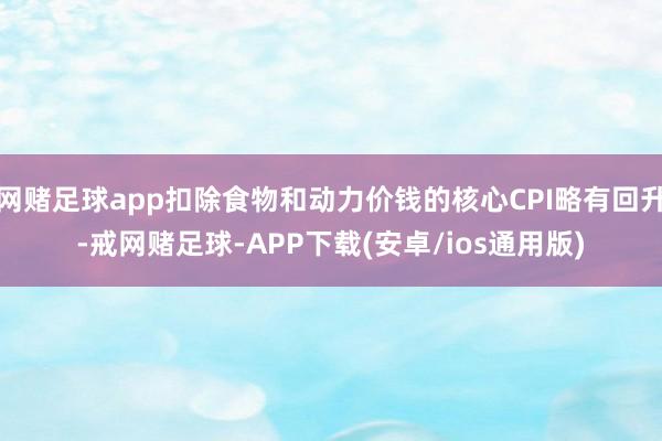 网赌足球app扣除食物和动力价钱的核心CPI略有回升-戒网赌足球-APP下载(安卓/ios通用版)