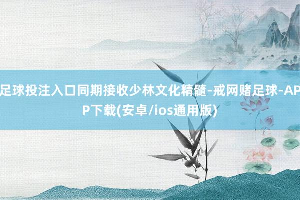 足球投注入口同期接收少林文化精髓-戒网赌足球-APP下载(安卓/ios通用版)