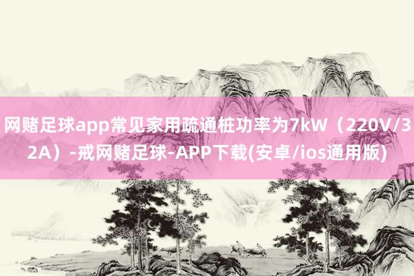 网赌足球app常见家用疏通桩功率为7kW(220V/32A)-戒网赌足球-APP下载(安卓/ios通用版)