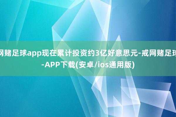 网赌足球app现在累计投资约3亿好意思元-戒网赌足球-APP下载(安卓/ios通用版)