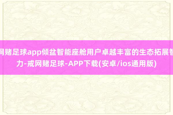 网赌足球app倾盆智能座舱用户卓越丰富的生态拓展智力-戒网赌足球-APP下载(安卓/ios通用版)