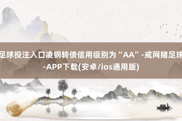 足球投注入口凌钢转债信用级别为“AA”-戒网赌足球-APP下载(安卓/ios通用版)
