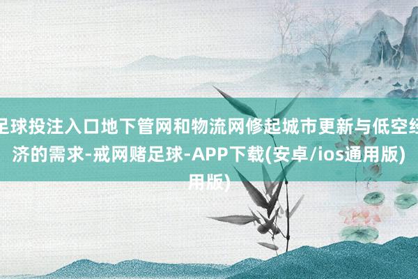 足球投注入口地下管网和物流网修起城市更新与低空经济的需求-戒网赌足球-APP下载(安卓/ios通用版)