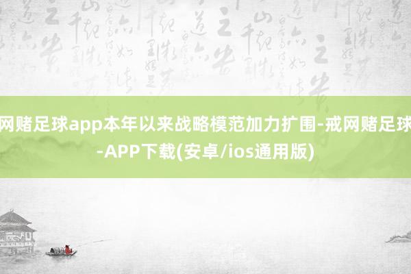 网赌足球app本年以来战略模范加力扩围-戒网赌足球-APP下载(安卓/ios通用版)