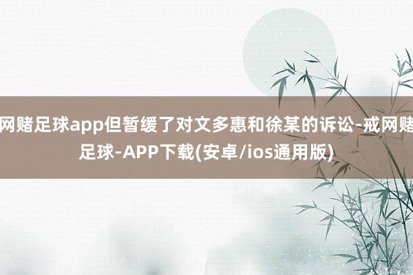 网赌足球app但暂缓了对文多惠和徐某的诉讼-戒网赌足球-APP下载(安卓/ios通用版)
