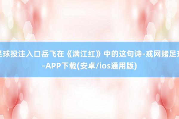足球投注入口岳飞在《满江红》中的这句诗-戒网赌足球-APP下载(安卓/ios通用版)