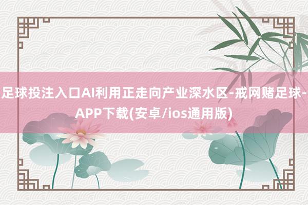 足球投注入口AI利用正走向产业深水区-戒网赌足球-APP下载(安卓/ios通用版)