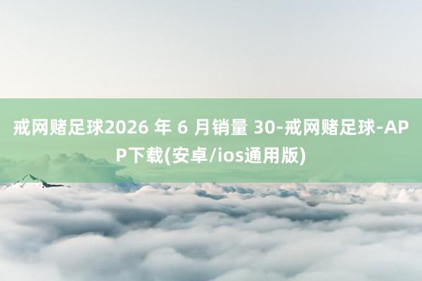 戒网赌足球2026 年 6 月销量 30-戒网赌足球-APP下载(安卓/ios通用版)